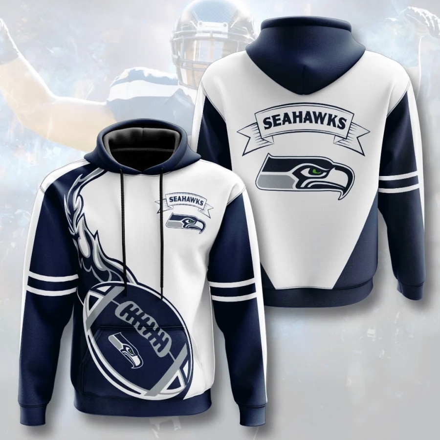 Seattle Seahawks Flame Balls Graphic All Over Print Hoodie Gift For Fans