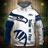 Seattle Seahawks Graphic Balls - 3D All Over Print Zip Hoodie Pullover