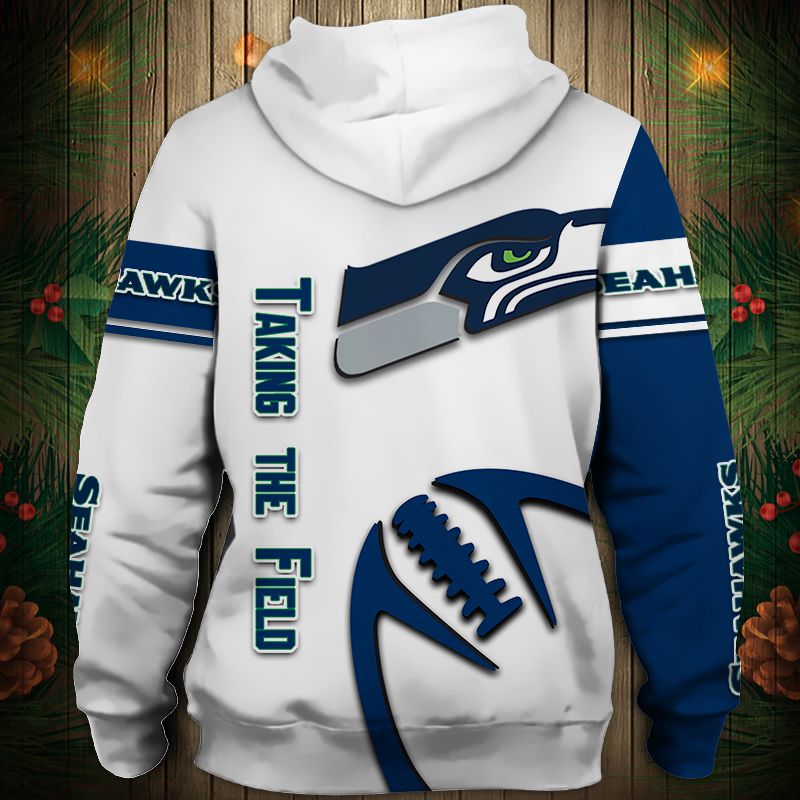 Seattle Seahawks Graphic Balls - 3D All Over Print Zip Hoodie Pullover