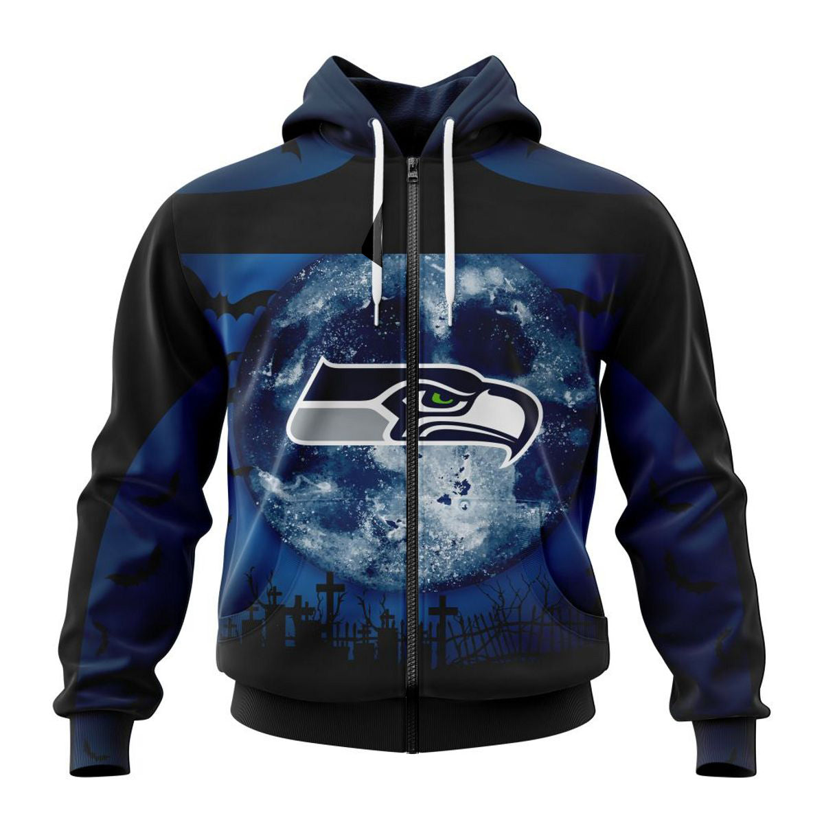 Seattle Seahawks Halloween Custom Name & Number - 3D All Over Print Hoodie Gifts For Fans