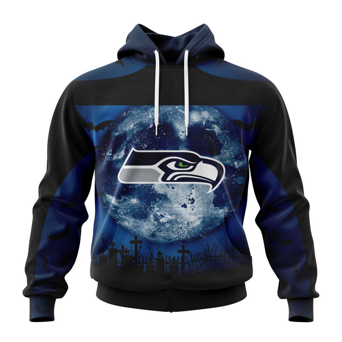 Seattle Seahawks Halloween Custom Name & Number - 3D All Over Print Hoodie Gifts For Fans