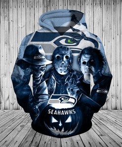 Seattle Seahawks Horror Night Halloween - 3D All Over Print Pullover Nfl