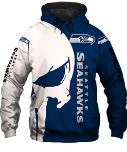 Seattle Seahawks Printed Skull - 3D All Over Print Hoodie Gifts For Fans
