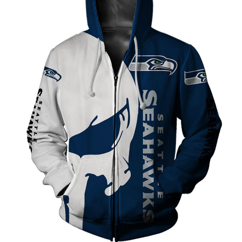 Seattle Seahawks Printed Skull - 3D All Over Print Hoodie Gifts For Fans