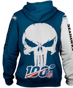 Seattle Seahawks Printed Skull - 3D All Over Print Hoodie Gifts For Fans