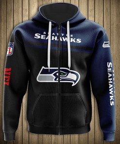 Seattle Seahawks Skull Hoodie - 3D All Over Print Pullover Zip Hoodie For Fans