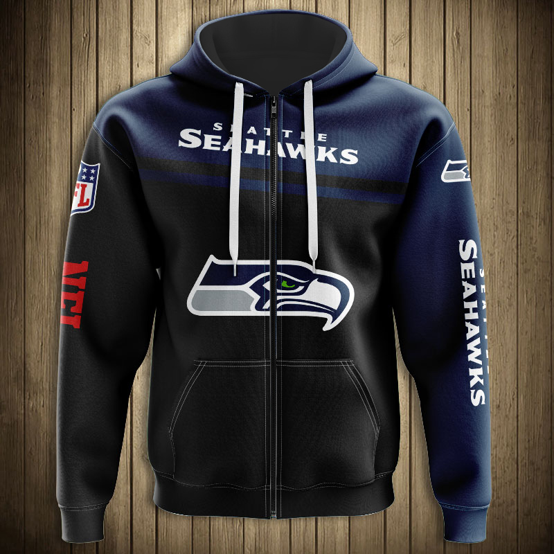 Seattle Seahawks Skull Hoodie - 3D All Over Print Pullover Zip Hoodie For Fans