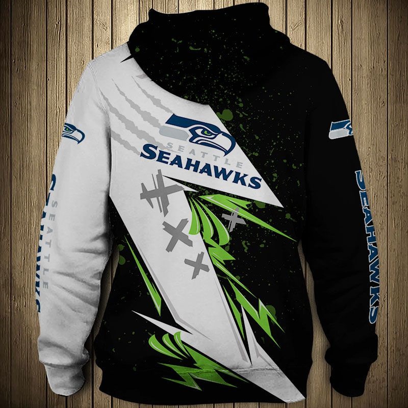 Seattle Seahawks Thunder Graphic All Over Print Hoodie Gifts For Fans