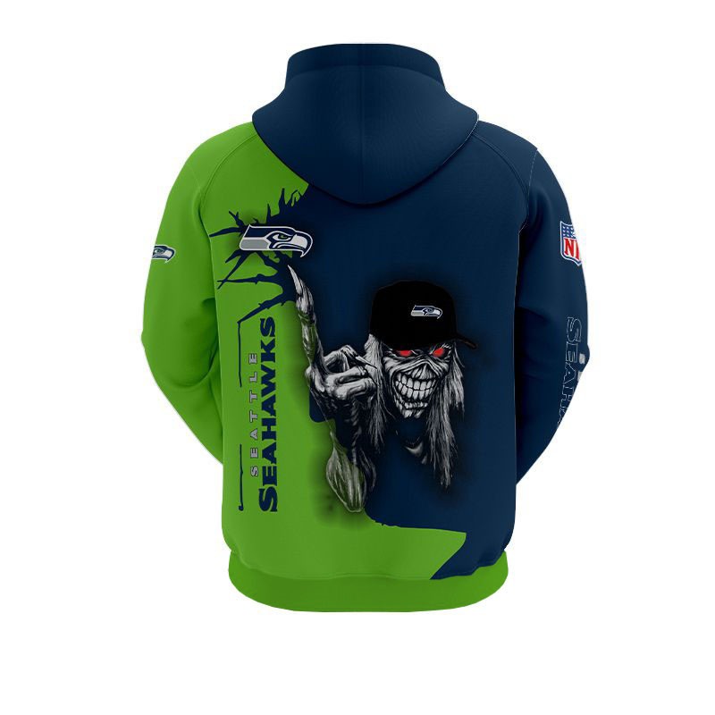 Seattle Seahawks Ultra Death Graphic All Over Print Hoodie - Halloween Gift