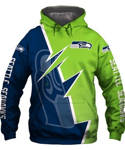 Seattle Seahawks Zigzag Graphic All Over Print Zip Hoodie Gifts For Fans