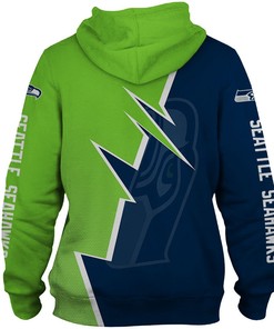 Seattle Seahawks Zigzag Graphic All Over Print Zip Hoodie Gifts For Fans