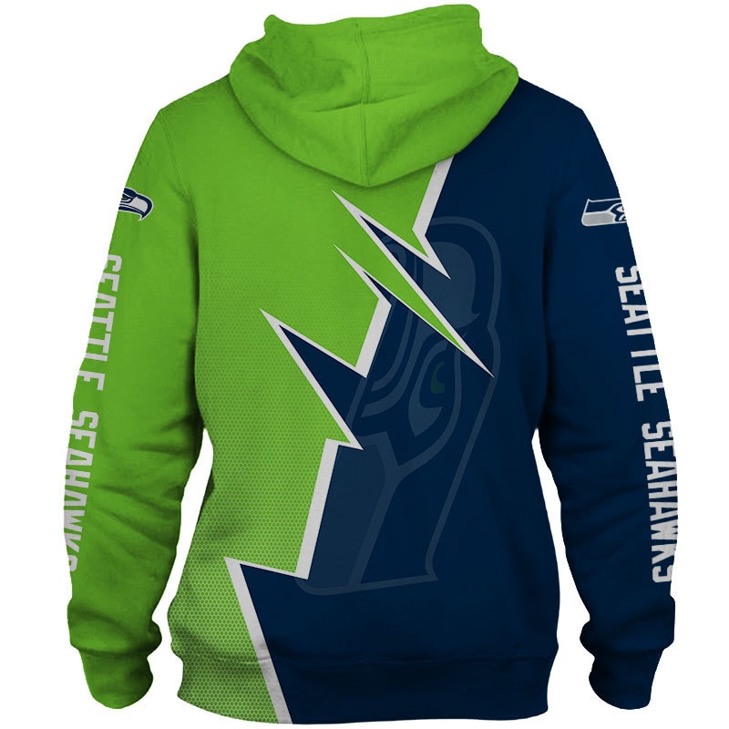 Seattle Seahawks Zigzag Graphic All Over Print Zip Hoodie Gifts For Fans