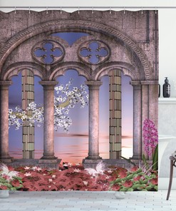 Secret Garden Fairytale Gothic Shower Curtain Enchanting Bathroom Decoration With Floral Print