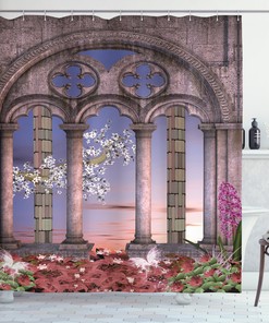 Secret Garden Fairytale Gothic Shower Curtain Enchanting Bathroom Decoration With Floral Print
