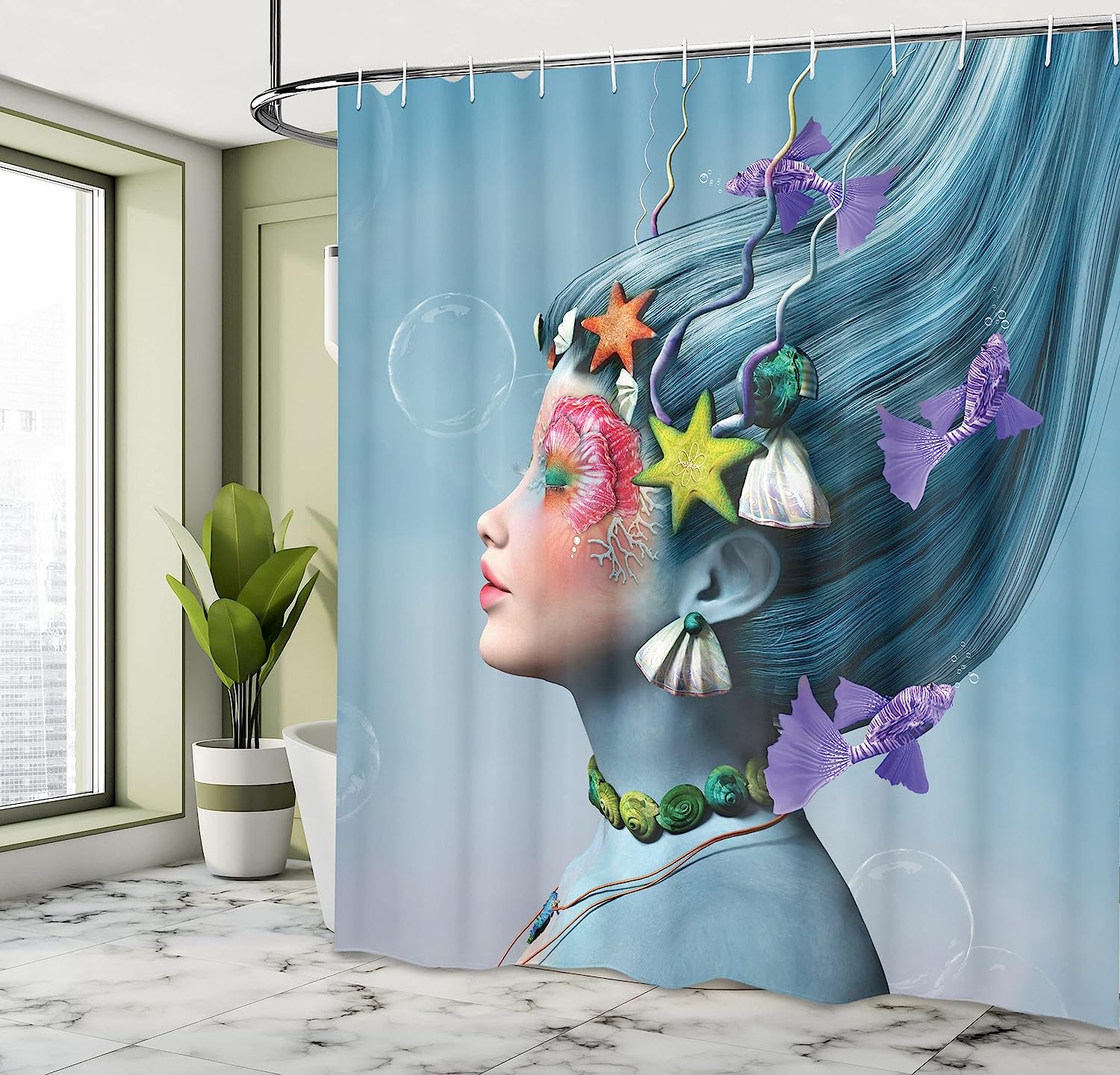 See No Evil Hear No Evil Speak No Evil Animal Graphic Simple Illustration Monkey Shower Curtain - Image 4