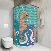 Seepferdchen Duschvorhang - Unique Printed Shower Curtain with Seashorse Design for Bathroom