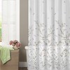 Semi Sheer Fabric Shower Curtain with Dragonfly Garden Design by MAYTEX