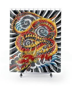 Serene And Sophisticated Dragon Shower Curtain For A Chic Bathroom