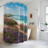 Serene Beach Scene Shower Curtain, Peaceful Bathroom Decor For Nature Lovers