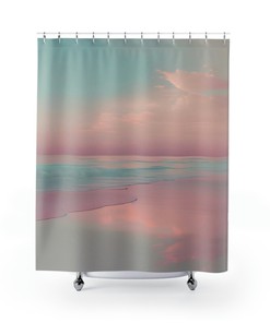 Serene Sunrise Tropical Beach Vintage Shower Curtain Ideas Waterproof Washable