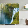 Serene Waterfall and Forest Shower Curtain for a Tranquil Bathroom Decor 