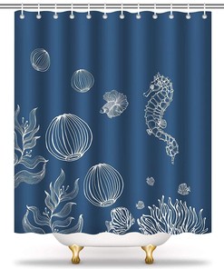 Serene and Beautiful Seahorse Shower Curtain for Coastal Bathroom Decor