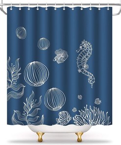 Serene and Beautiful Seahorse Shower Curtain for Coastal Bathroom Decor