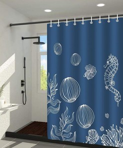 Serene and Beautiful Seahorse Shower Curtain for Coastal Bathroom Decor