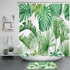 Serene and Elegant Monstera Palm Leaf Green Leaf Shower Curtain for Aesthetic Bathroom Design