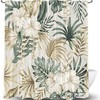 Serene and Vintage Sage Green Tropical Plant Shower Curtain with Palm Leaves Bath Curtain