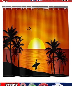 Setting Sun Beach Print Shower Curtain For A Relaxing Home Spa