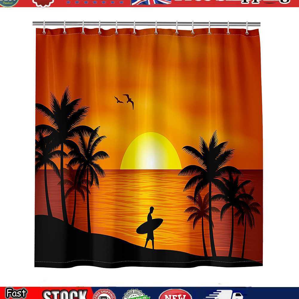 Setting Sun Beach Print Shower Curtain For A Relaxing Home Spa