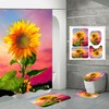 Setting Sun Sunflower Print Shower Curtain, Waterproof Fabric, Bathtub Bathroom Decor