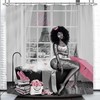 Sexy Black Girl Shower Curtain with Get Naked African American Woman Print