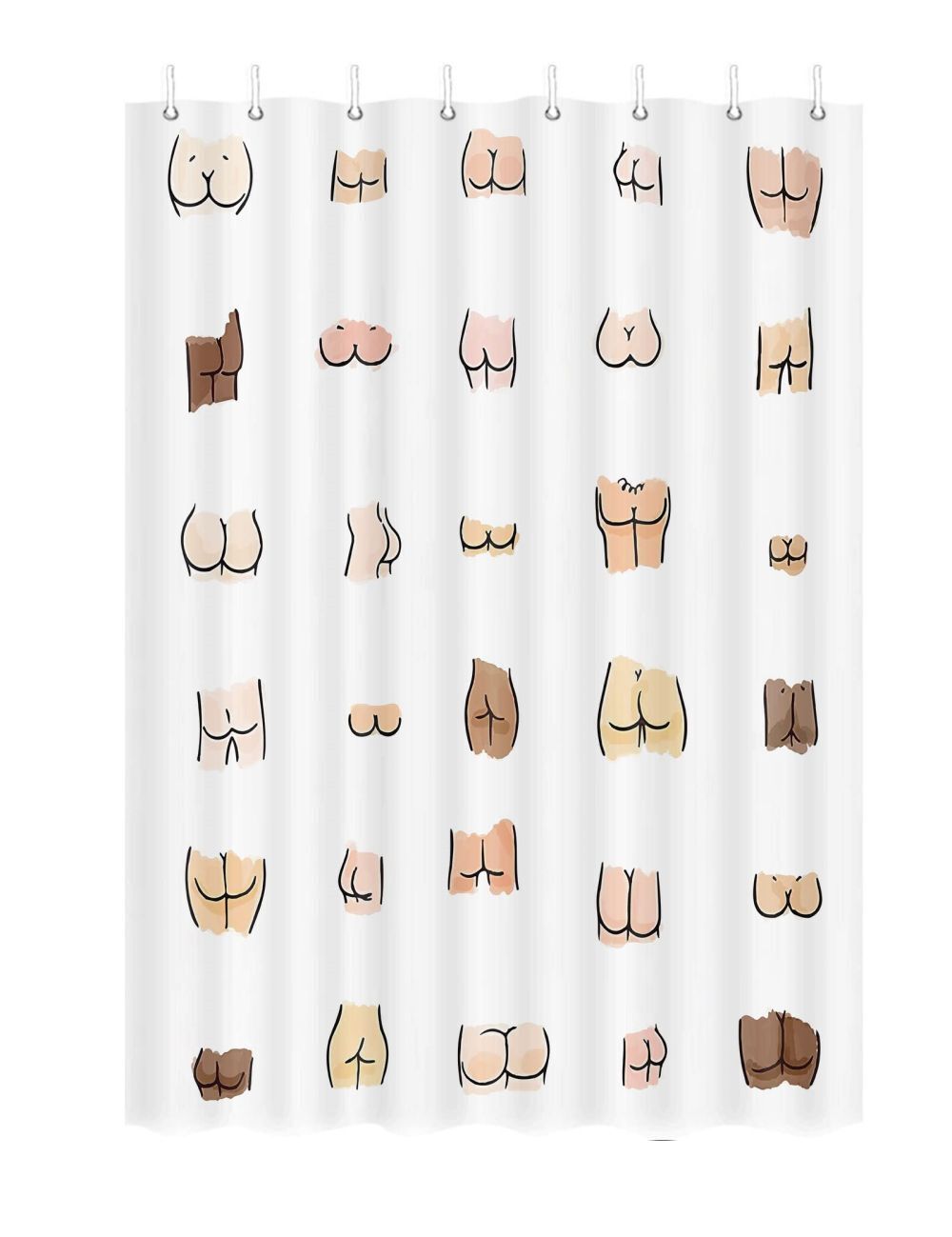 Sexy Butt Small Shower Curtain, Waterproof Fabric, Great for RV and Camper Bathrooms