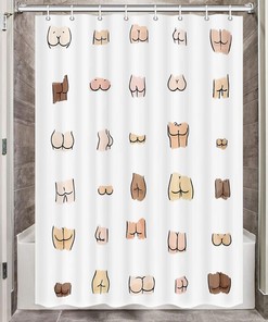 Sexy Butt Small Shower Curtain, Waterproof Fabric, Great for RV and Camper Bathrooms