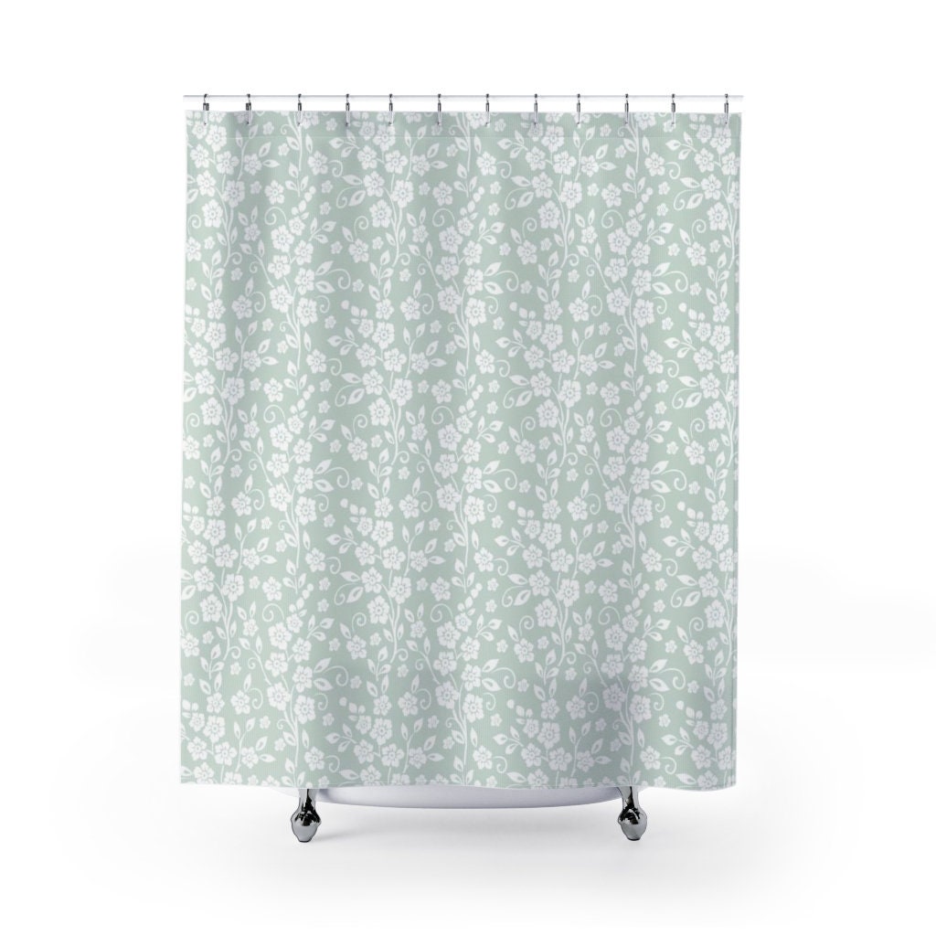 Shabby Chic Boho Farmhouse Botanical Shower Curtain With Nature'S Beauty
