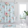 Shabby Chic Roses Print Shower Curtain for French Country Bathroom Decor