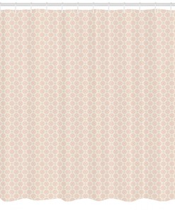 Shabby Flower Motifs Print Shower Curtain For Vintage Bathroom Look