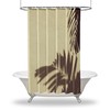 Shadow Palm Leaf Print Shower Curtain, Waterproof Fabric for Bathroom Decor