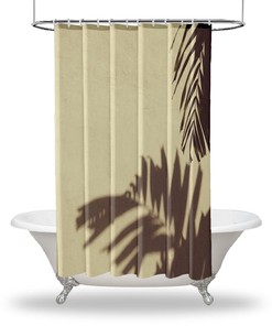 Shadow Palm Leaf Print Shower Curtain, Waterproof Fabric for Bathroom Decor