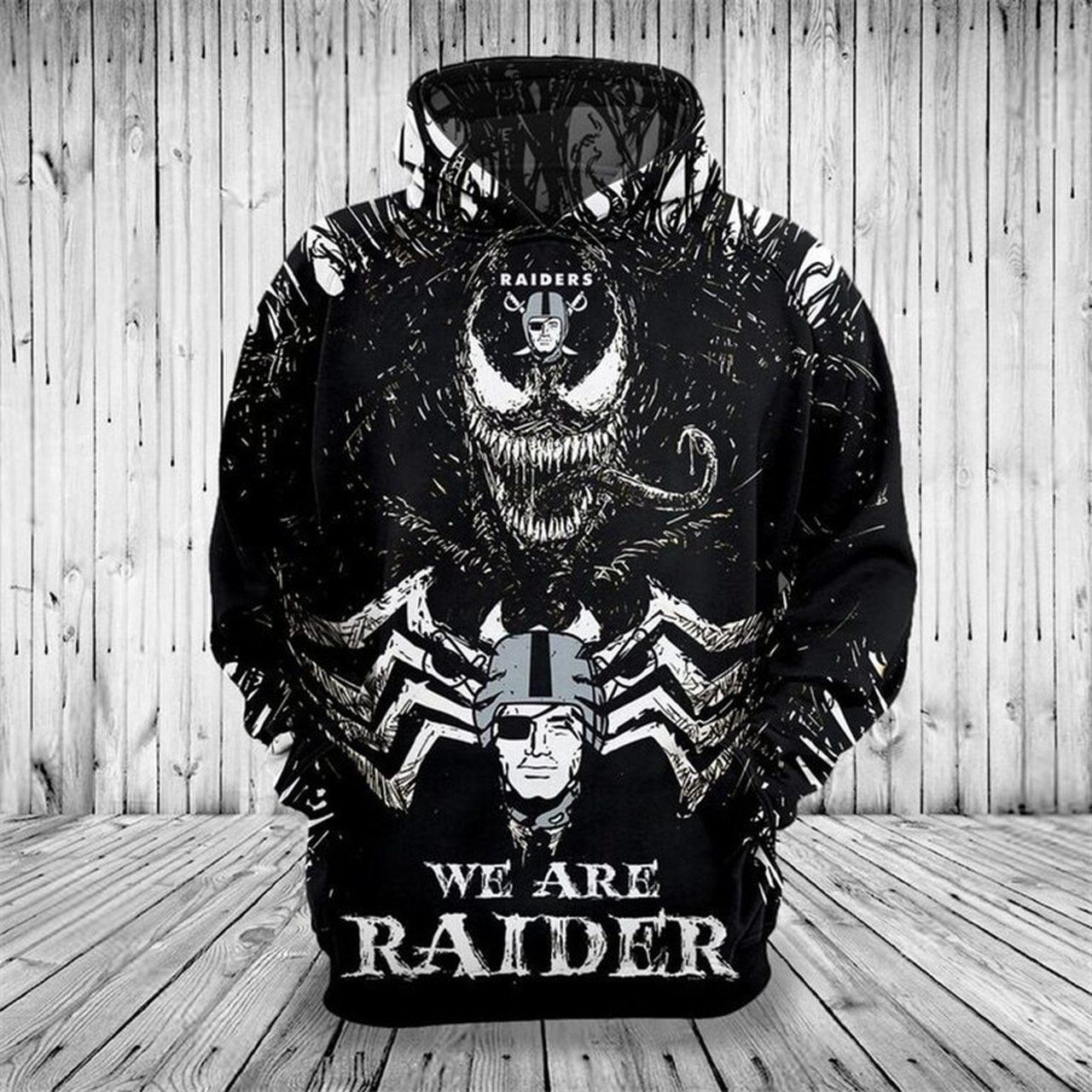 Shake Things Up With This Las Vegas Raiders 3D Venom Pullover Hoodie Gift For Fans