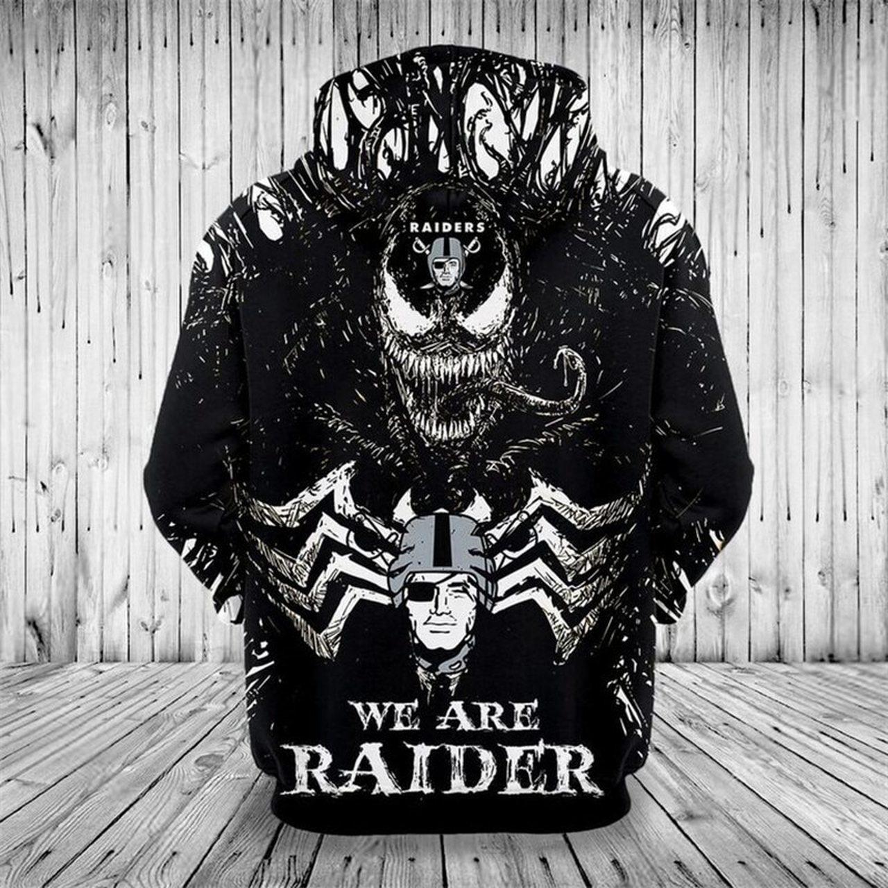 Shake Things Up With This Las Vegas Raiders 3D Venom Pullover Hoodie Gift For Fans