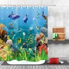 Shallow Coral and Dolphins Print Shower Curtain, Fabric for Bathroom Decor