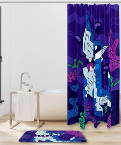 Shark & Algae- Infused Waterproof Bathroom Shower Curtain