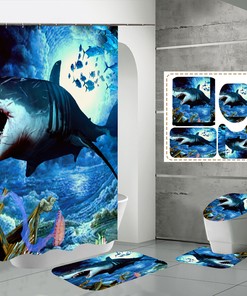 Shark Attack! Waterproof Shower Curtain for Your Bathroom