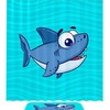 Shark Bathroom Accessories Set With Waterproof Fabric Shower Curtain And Mat