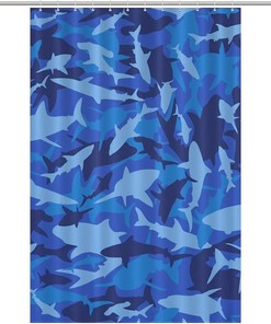 Shark Camo Print Shower Curtain, Personalized and Durable Bath Liner for Bathroom Decor