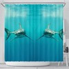 Shark Fish Print Shower Curtain for Ocean and Marine Life Lovers