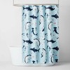 Shark Full Size Waterproof Fabric Shower Curtains for Bathroom
